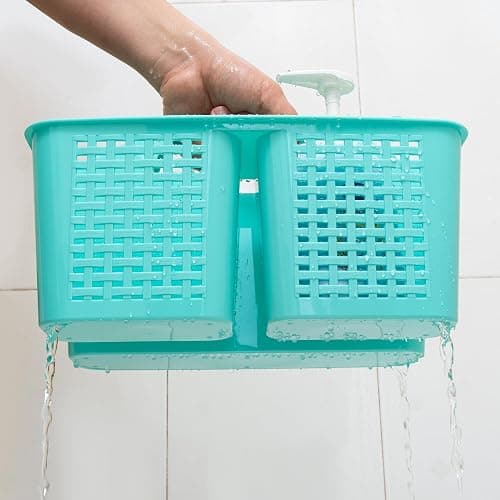 Tiawudi Portable Shower Caddy, Caddy Organizer with Handle, Plastic Shower Basket Hold Soap, Shampoo, Hair Supplies and Beauty Products, Cleaning Supplies Organizer for Home, Dorm, Shelf and Cabinet thumbnail 2