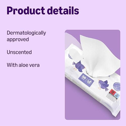 by Amazon Sensitive Baby Wipes 1008 Wipes, Unscented, 18 Pack of 56 thumbnail 2