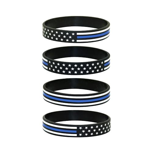 Great 1 American Flag Silicone Stretchable Bracelet 4-Pack - Image 1