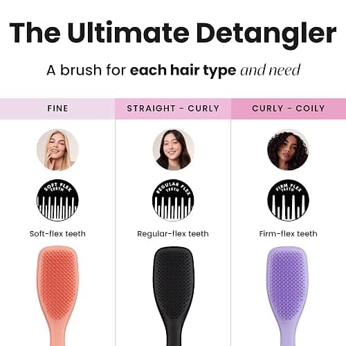 Tangle Teezer Ultimate Detangler Hairbrush - For Wet & Dry Hair - Detangling Brush for All Hair Types - Two-Tiered Teeth Reduce Breakage & Eliminate Knots - Liquorice Black thumbnail 8