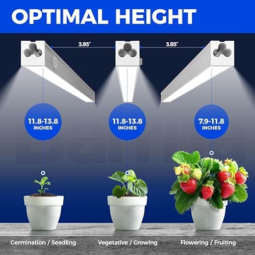 Barrina Grow Lights for Indoor Plants, 1ft Plant Lights for Indoor Growing, 5000K White Full Spectrum Grow Light, Individual Switch, T5 Grow Light Strip, Plug and Play, 8-Pack thumbnail 3