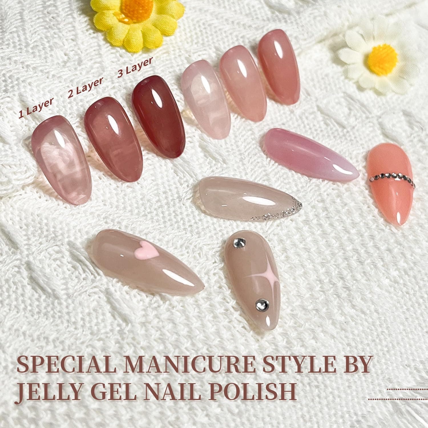 JODSONE 23PCS Gel Nail Polish Set 20 translucent Jelly Color Natural and Elegant Long Lasting Suitable for Home and Salon thumbnail 5