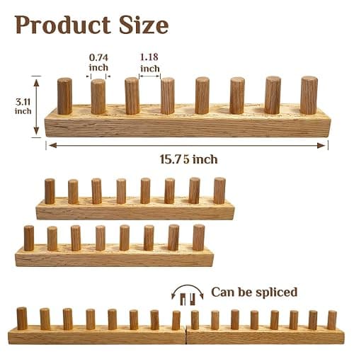 YBHJKL 31.5'' Chunky Yarn Loom -Wooden Blanket Making Kit for Adults -Hand Knitting Yarn Chunky for Blankets- Loom for Blanket Adjustable Size thumbnail 2