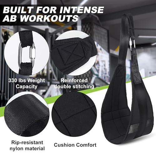 Hanging Ab Straps for Pull Up Bar, Fitness Abdominal Slings Straps for Core Strength Training, Pull Up Straps for Abdominal Leg Raise Exercise Fitness Workout Strength Training thumbnail 4