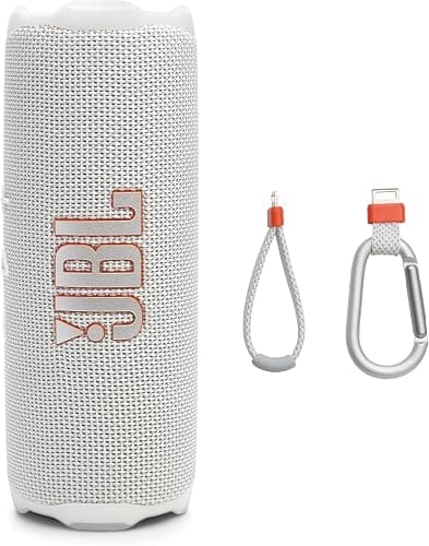 JBL FLIP 7 (White) Waterproof Portable Speaker Bundle with X-Halo Hardcase (Black) thumbnail 2