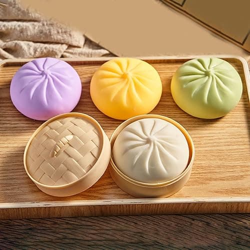 Giant Glitter Dumpling, Giant Dumpling Squishy, Mega Rainbow Dumplings, Cute Anxiety Relief Fidget Toy, Soft Squeeze Decompression Dough for Adults (Purple) thumbnail 8