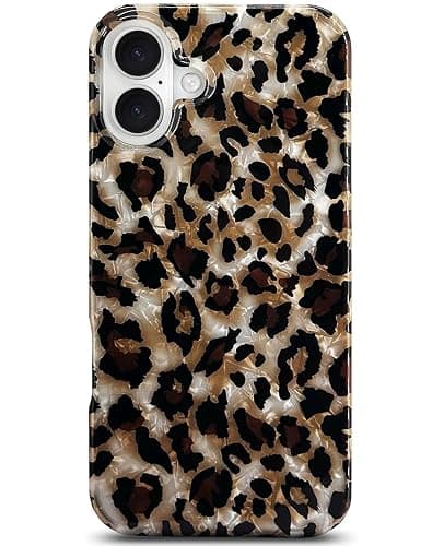 J.west Compatible with iPhone 17 Case,Luxury Sparkle Translucent Clear Vintage Leopard Print Soft Silicone Cover for Girls Women Protective Phone Case for iPhone17 6.3 inch Cheetah - Image 1