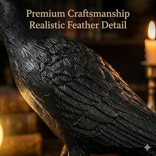 OVANUS Crow Lamp Gothic Decor, Raven Table Lamp with Adjustable Brightness, Dark Academia Aesthetic Night Light for Bedroom, Halloween Black Bird Lamp, Unique Gift thumbnail 5