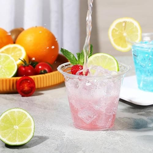 BYSNOW 250 Pack 9 oz Clear Plastic Cups, Disposable Cups for Party, Sturdy & Food Safe Plastic Wine Cups for Cocktail, Juice, Punch (9oz 250pack) thumbnail 5