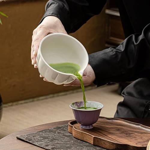 SFTXEY Matcha Whisk Set, Matcha Set Includes Ceramic Matcha Bowl, Bamboo Whisk, Scoop, Chasen Holder, Sifter, 5 Pcs Perfect Matcha Kit for Macha Lover (Pearl White) thumbnail 5