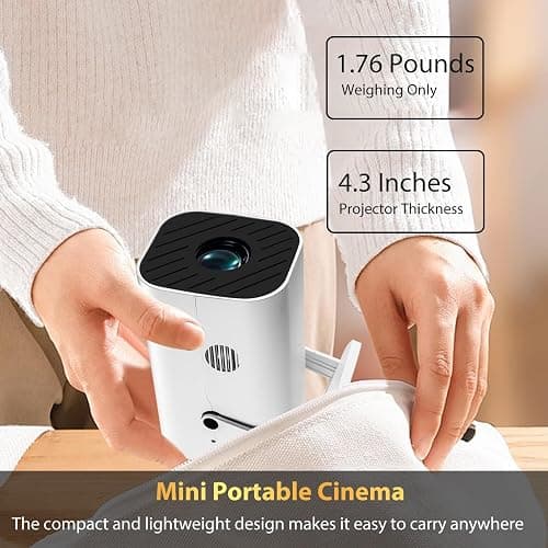 【Built-in APPS & Electric Focusing & 210° Rotation】Mini Projector With Wifi And Bluetooth, 1080P Portable Projector, Movie Projector for Bedroom, Supports Smartphones/TV Stick/iPad/PS5/Laptop/HDMI/USB thumbnail 7