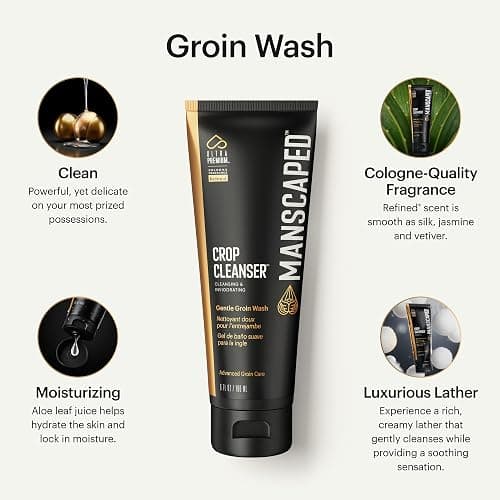MANSCAPED® Crop Cleanser® Groin Wash, Men’s UltraPremium Invigorating Formula for Below-The-Waist Cleaning, Refreshing Shower Gel For Men Infused with Vitamin E and Aloe, Vegan body wash (6 oz) thumbnail 2