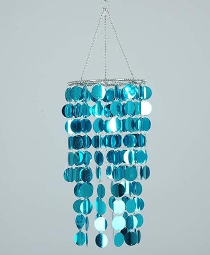 FlavorThings Blue Bling Hanging Chandelier,W8.5 H18,Great idea for Wedding Chandeliers Centerpieces Decorations and Any Event Party Decor thumbnail 3
