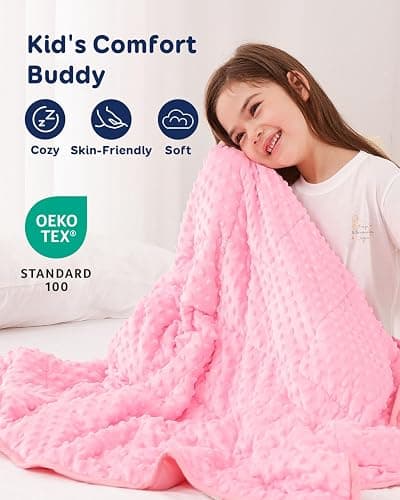 Kivik 3lbs Weighted Blanket, Cooling Soft Minky Dot Heavy Blankets, 36"x48" | Gentle Hug-Like Comfort, Reversible Cooling & Cozy for All Seasons, 7-Layer for Even Weight Distribution, Machine Washable thumbnail 4