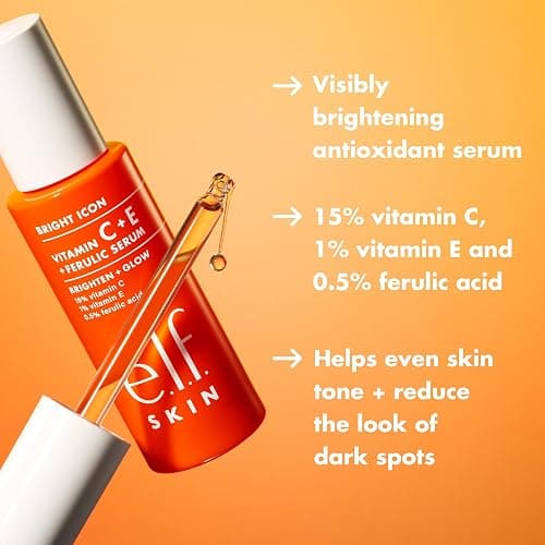 e.l.f. SKIN Bright Icon Vitamin C + E + Ferulic Serum, Brightening & Soothing Face Serum, Helps Even Skin Tone, Vegan & Cruelty-Free, 1 fl oz thumbnail 2