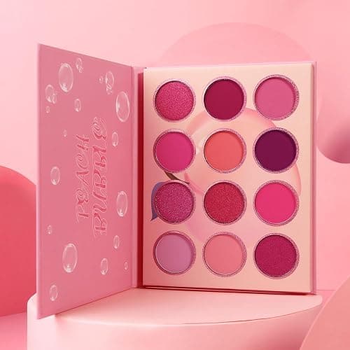 Pink Eyeshadow Palette,12 Colors Peach Matte & Shimmer Highly Pigmented Pink Mini Makeup Eyeshadow Pallet, Warm Natural Blendable Long Lasting Waterproof Small Pallets Eyeshadow for Women and Girls thumbnail 8