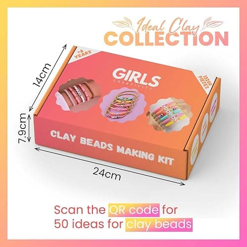 GIRLS CREATIVITY 13200 Pcs 3 Box Bead Kits for Girls Polymer Clay Beads Bracelet Making Kit for Girls 6-15 Years, 84 Colors Beading Kit Jewelry Making Kit Bracelet Kit for Kids Jewellery Box thumbnail 9