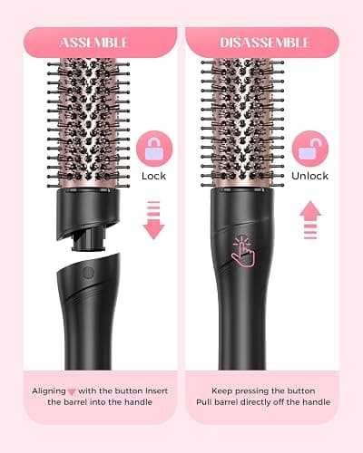 Lopeie 5 in 1 Wand Curling Iron Set, Hair Styling Tools with Thermal Brush and 4 Interchangeable Ceramic Barrels from 1/2 to 1 1/2 inch, Fast Heating, Dual Voltage Hair Curler, Gifts for Women thumbnail 6