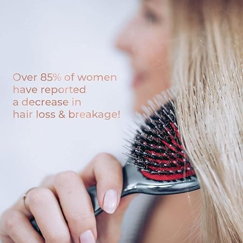 MISEL Professional Boar Bristle Hair Brush for Women and Men | Detangles All Natural Hair Types and Extensions | Reduces Breakage | Great for Wavy and Straight Hair | Salon-Approved | Medium | Professional, Medium, Extensions, Salon-Approved thumbnail 6