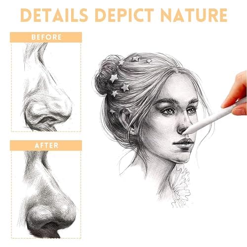 13 Pcs Blending Stumps For Drawing,Tortillions Set With Sandpaper Board,Professional Art Blenders & Sketch Drawing Tools For Shading,Blending Pencil Art Supplies Kit For Beginner,Students, Adults,Charcoal Pencil Drawing thumbnail 3