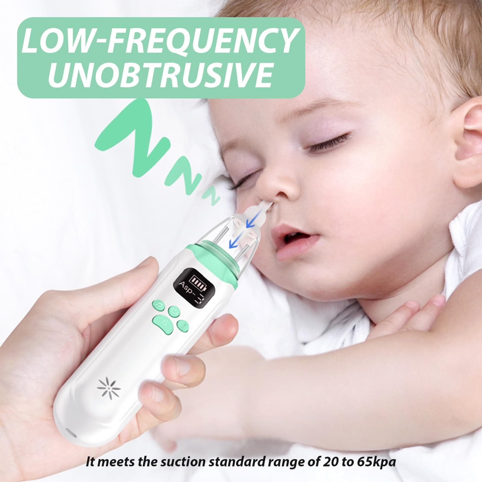 Baby Nasal Aspirator Electric, 3 Types Adjustable Gear, Includes 3 Soft Silicone Tips, Soothing Music & LED Lights, Ideal for Newborns Infants and Toddlers Up to 12 Years (Baby Nasal Aspirator) thumbnail 4