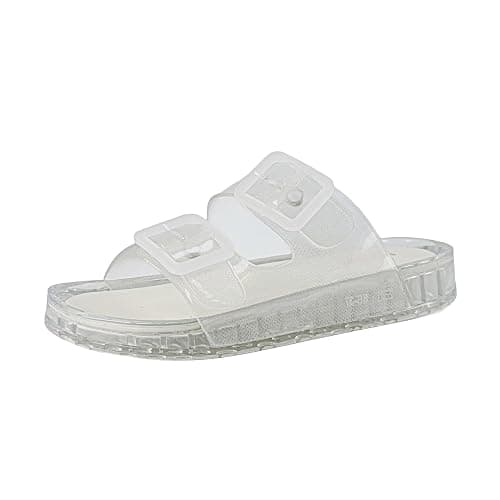 CUSHIONAIRE Pool Slides for Women Water Resistant Double Buckle Adjustable Slip-On Womens Sandals for Beach Shower Casual Wear thumbnail 9