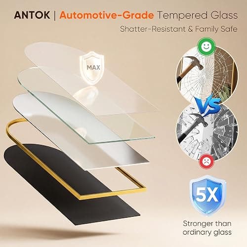 Antok 58" x19” Arched Full Length Mirror, Floor Mirror with Stand,Gold | Shatter-Proof Glass, Floor Standing&Hanging&Leaning, Full Body Mirror with Stand Aluminum Alloy Frame for Bedroom Livingroom thumbnail 6