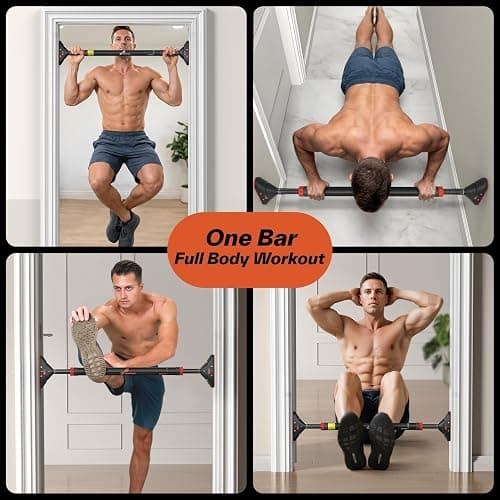Sportneer Pull Up Bar for Doorway, No-Drill, Adjustable 29.5-37 in, 440 lb | Doorway Fit, No-Drill, Secure Lock, Adjustable, 440 lb, Home Gym Upper Body Workout,Strength Training thumbnail 8