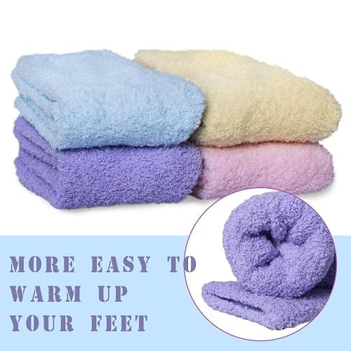 6 Pairs Womens Fuzzy Socks Winter Warm Soft Cozy Fluffy Microfiber House Sleeping Slipper Socks Christmas Gifts thumbnail 5
