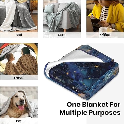 Border Collie Gifts, Dog Blanket for Adults Women Kids, 50x60 in, Cozy Fuzzy Warm Soft Throw Blankets for Bedroom, Camping, Couch, Decor thumbnail 5