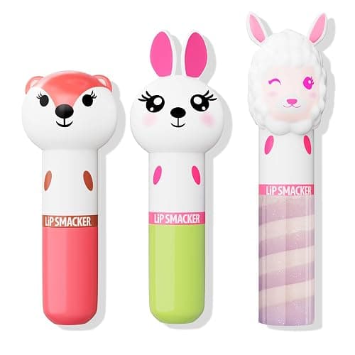 Lip Smacker Lippy Pals, Unicorn, Panda, Kitten, Lip balm for Kids - Foxy Apple, Hoppy Carrot Cake, Strawberry Llama - Image 1