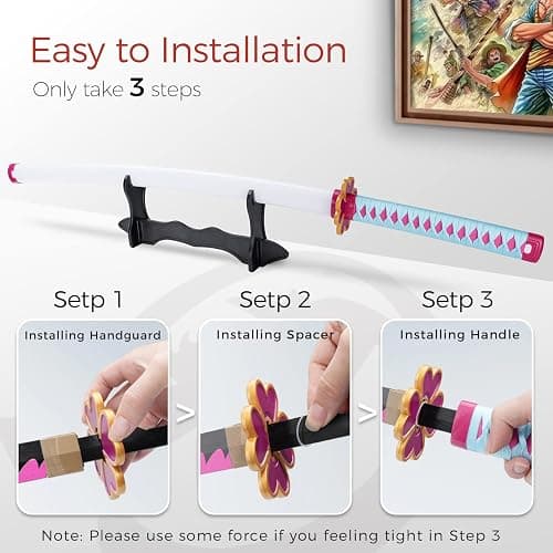 Cold Blade Anime Sword - 41 inches Anime Katana Replica with Belt and Stand - Durable Sword Perfect for Cosplay - Sword with Authentic Design thumbnail 5