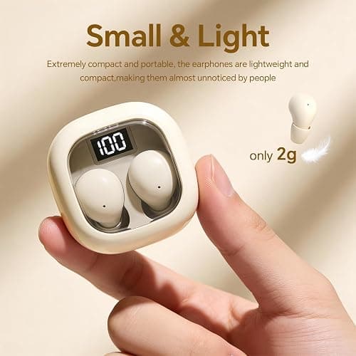 Ear Buds Invisible Mini Earbuds Wireless Bluetooth, Smallest Low Profile Micro Tiny Discreet Hidden Earbuds for Work, Small Headphones, Sleep Wireless Earphone IPX5 Waterproof for Small Ear Canals thumbnail 2