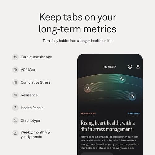 Oura Ring 5 - Gold - Size 8 - Smart Ring Health Tracker - Sleep, Activity, Women's Health, AI Advisor, 1 Week Battery Life, Oura App, Android & iOS Compatible thumbnail 5