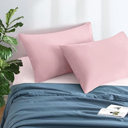 MILVOWOC Brushed Microfiber Pillowcases, Dusty Pink, 20x26 Inch | 2Pcs Set, Non Slip Envelope Closure, Moisture Absorption, Anti-wrinkle thumbnail 3