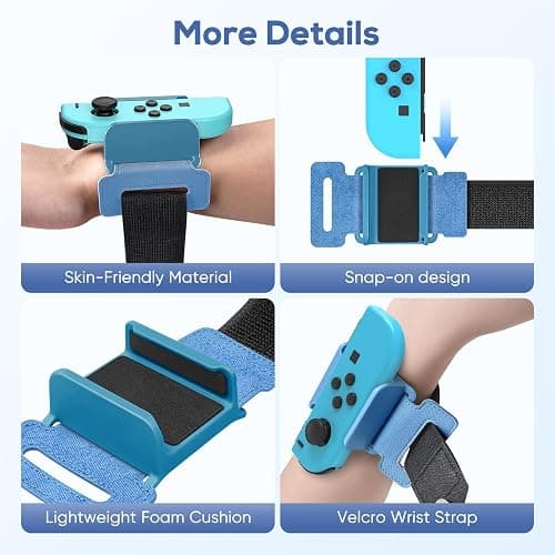 Wrist Bands for Just Dance 2025 2024 2023 2022 2021 for Nintendo Switch & Switch OLED, YUANHOT Adjustable Elastic Dance Straps Compatible with Joycon, 2 Pack for Kids and Adults - R/B thumbnail 3