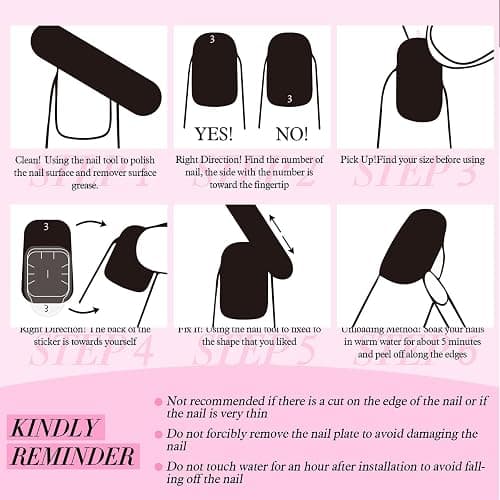 Calkrer - Lot de 24 faux ongles à pression - Couleur or - Taille moyenne - Couverture complète - Colle gel et lime à ongles thumbnail 7