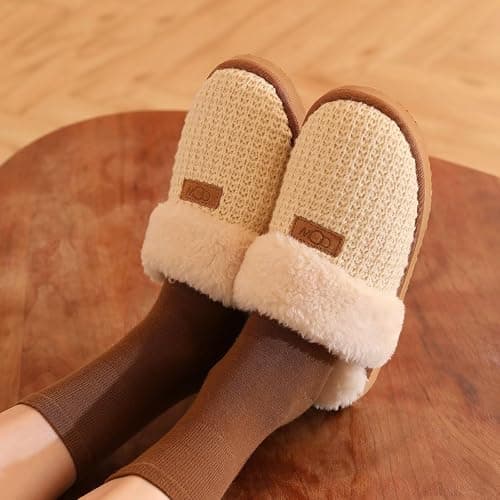 OOW Cozy House Slippers for Women with Memory Foam Soft Warm Fuzzy Slippers Women Home Womens Slipper Shoes for Indoor thumbnail 6
