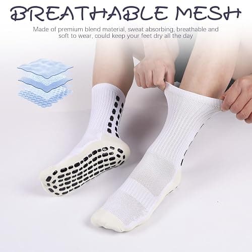 Barrlves 6 Pairs Grip Soccer Socks Colorful Non Slip Sports Football Basketball Hospital Yoga Socks for Men Women thumbnail 5