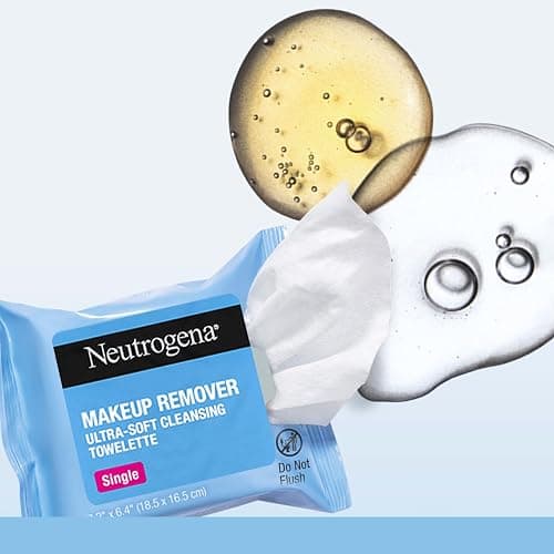 Neutrogena Makeup Remover Wipes, Daily Single Face Cleansing Towelettes, Makeup Removing Cleansing Wipes Removes Dirt & Oil, Alcohol-Free Face Towelettes, 20 ct thumbnail 3