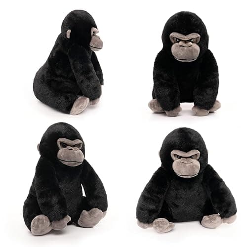 WEIGEDU Black Gorilla Stuffed Animals, Gorilla Apes Plush Toys for Boy Girl Kids Birthday, 12 inches thumbnail 4