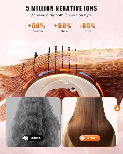 Tqcir 8-in-1 Professional Hot Air Styler&Hair Dryer Brush, Powerful Multi-Styler with Auto-Wrap Curler with Storage Case, Fast Drying Curling Straightening Volumizing Without Heat Damage(Gold) thumbnail 4