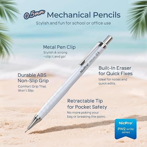 Nicpro Cute Mechanical Pencil Set, 4PCS 0.5mm Pastel Drafting Pencils with 4 Tube HB Lead Refills, 4B Erasers, Rotary Retractable Eraser and Eraser Refill for Writing Sketching Back to School Supplies thumbnail 2