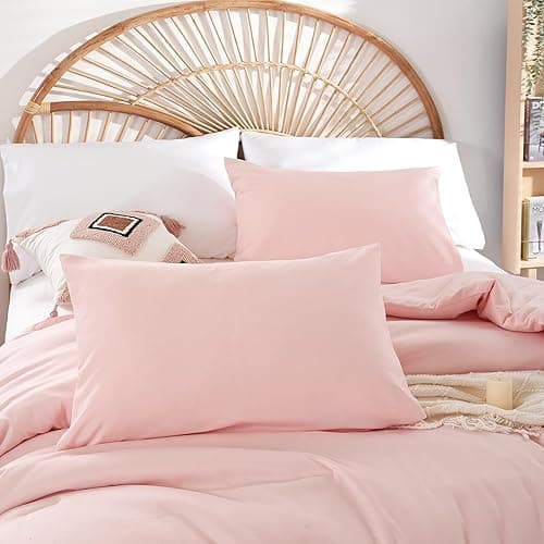 weigelia Pink Comforter Full Size Set – Soft All-Season Bedding with 300GSM Fluffy Microfiber, Includes 2 Matching Pillowcases – Elegant Blush Pink Comforter for Girls, Teens, and Women thumbnail 6
