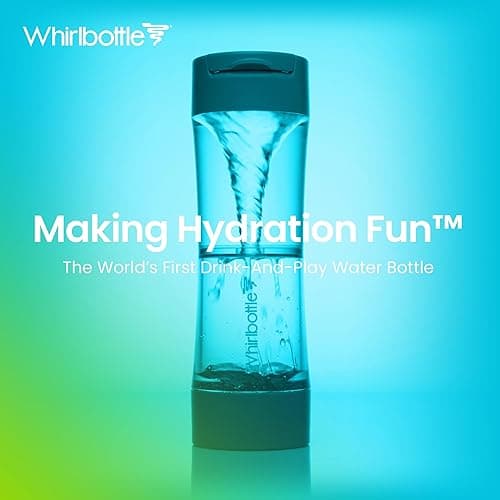 Whirlbottle The World’s First Drink-And-Play Water Bottle | Sensory Fidget Stress ADHD Kids Tweens Teens Vortex Cyclone Tornado In STEM Science Connector Tube Toy | Clear BPA-Free Tritan Plastic 21 oz thumbnail 4