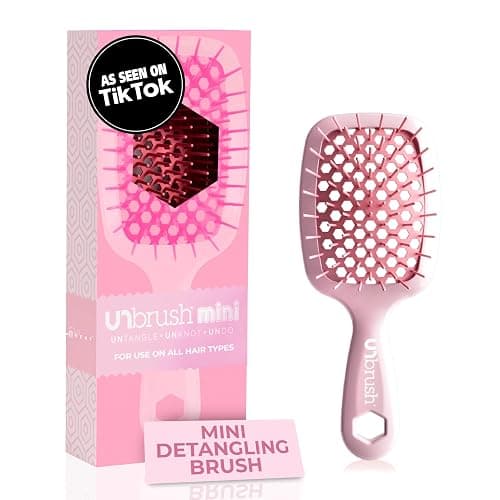 FHI Heat UNbrush Mini Detangler Brush for Pain-Free Brushing on All Wet or Dry Hair Types — Durable Duoflex Anti-Static Bristles, Lightweight Handle, Vented Mini Hair Brush - Image 1