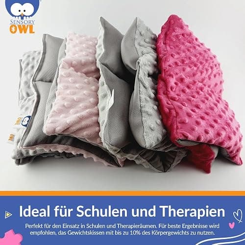 Sensory Owl Gewichtskissen Gewichtetes Schoßkissen Beschwertes Kissen Kinder Erwachsene Sensorisch Stressabbau Autismus ADHD Hilfsmittel Minky Stoff Glasgranulat 30 x 40 cm 2 kg  thumbnail 6