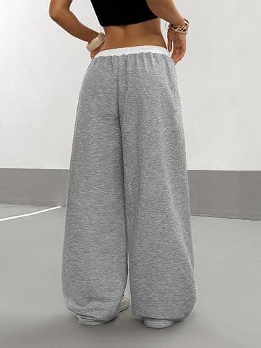 SOLY HUX Women's Camo Pants Wide Leg Baggy Sweatpants Elastic Waist Drawstring Loose Pants Trendy Y2K Drawstring Trousers thumbnail 2