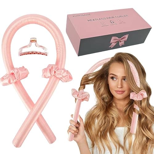 Heatless Curls Overnight,Hair Curlers to Sleep In,No Heat Satin Curling Rod Set Rollers,Sleeping Blowout Headband, Foam Curly Tie Ribbon Styling Tool for Long Hair - Image 1