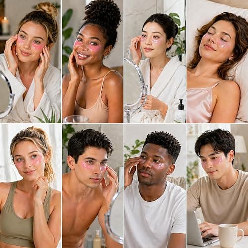 FANMIN Under Eye Mask, Rose Under Eye Gel Pads With Collagen, Skincare Eye Patch Masks for Women and Men thumbnail 9